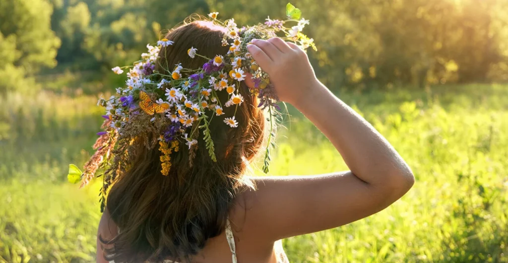 Une couronne de fleurs